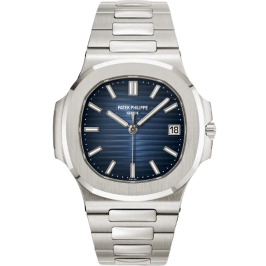 5811/1G Nautilus 41mm White Gold Bracelet Sunburst Blue Black Gradient Rim Embossed Dial White Gold Bezel
