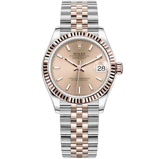 Datejust 31 31mm Jubilee Bracelet Oystersteel and Everose Gold with Rosé-Colour Dial Fluted Bezel