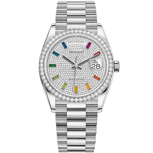 Day-Date 36 36mm President Bracelet and Platinum with Diamond-Paved Dial Diamond-Set Bezel and Diamond-Set President Bracelet