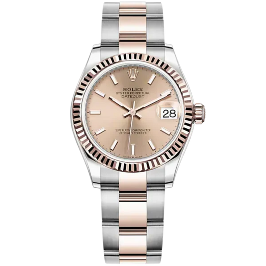 Datejust 31 31mm Oyster Bracelet Oystersteel and Everose Gold with Rosé-Colour Dial Fluted Bezel