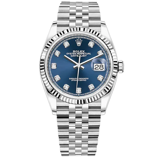 Rolex Datejust Ref. 126234 36mm Jubilee Bracelet White Gold with Blue Diamond-Marker Dial
