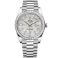 Rolex Day Date Ref. 228396TBR Platinum Meteorite Dial Baguette Bezel and Markers