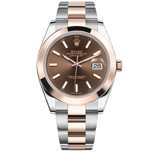 Datejust 41 41mm Oyster Bracelet Oystersteel and Everose Gold with Chocolate Dial Everose Gold Bezel