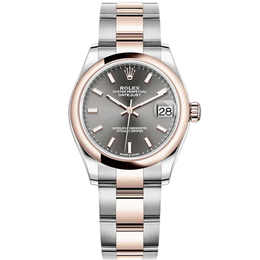 Datejust 31 31mm Oyster Bracelet Oystersteel and Everose Gold with Slate Dial Everose Gold Bezel