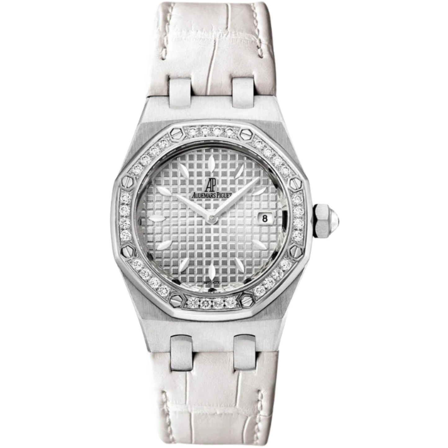 67621ST.ZZ.D012CR.02 31MM Stainless Steel White Dial Royal Oak with Factory Diamond Bezel