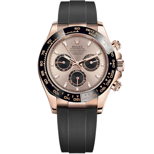 Rolex Daytona Ref. 116515LN Rose Gold Sundust Dial on Oysterflex