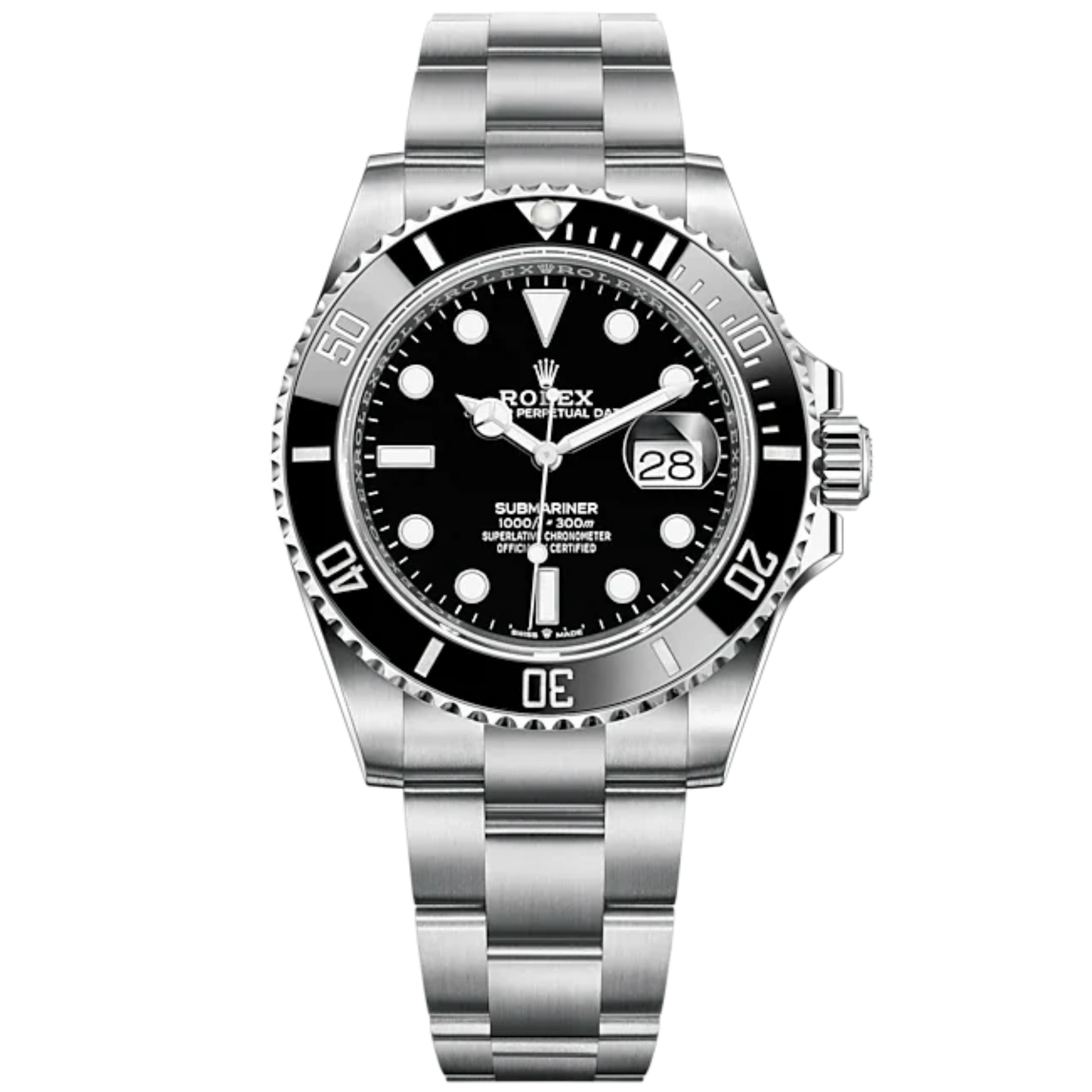 Submariner Date 41mm Oyster Bracelet Oystersteel with Black Dial Cerachrom Unidirectional Rotatable Bezel