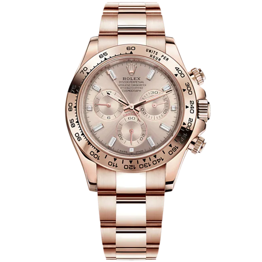 Cosmograph Daytona 40MM Oyster Bracelet Sundust Diamond-Set Dial 18 CT Everose Gold Bezel With Engraved Tachymetric Scale