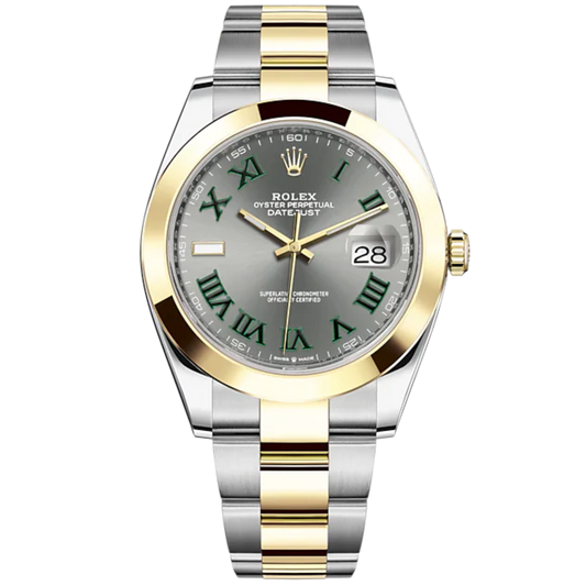 Datejust 41 41mm Oyster Bracelet Oystersteel and Yellow Gold with Slate Dial Yellow Gold Bezel