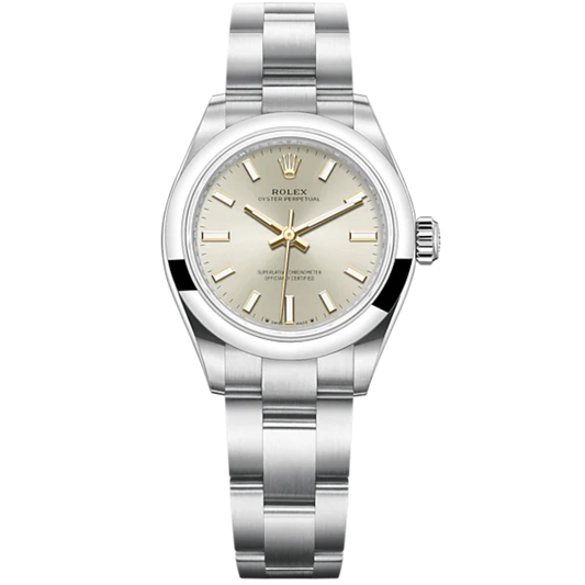 Oyster Perpetual 28 28MM Oyster Bracelet Silver Dial Domed Bezel