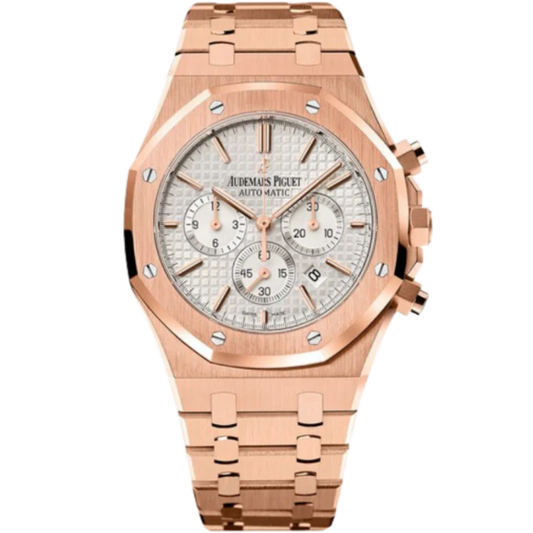 26320OR.OO.D002CR.01 41mm Rose Gold Chrono White Dial on Bracelet