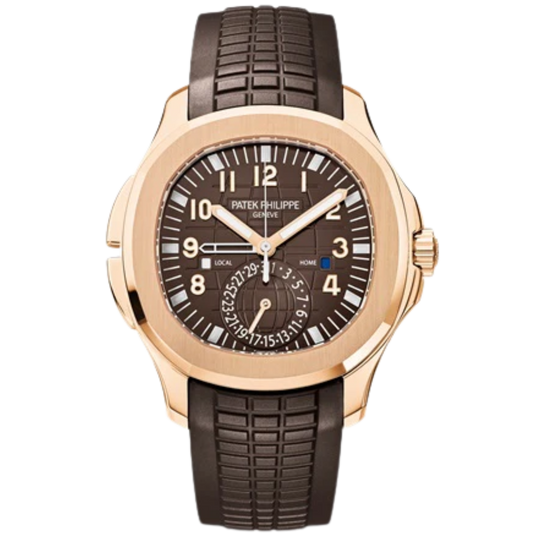 5164R-001 Aquanaut 40.8mm Dark Brown Polymer Tropical Strap Brown Embossed Dial Rose Gold Dial