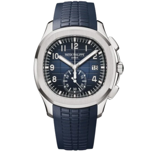 Patek Philippe Aquanaut Ref. 5968G-001 42.2mm Midnight Blue Strap Embossed Blue Black-Gradient Dial White Gold Bezel