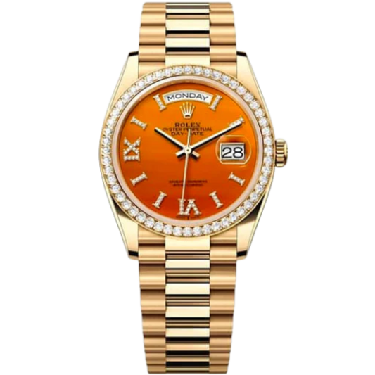 Day-Date 36 36MM Yellow Gold Carnelian Dial with Factory Set Bezel