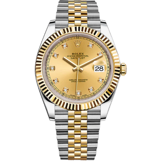 Datejust 41 41MM Two Tone Jubilee Champagne Diamond Dial