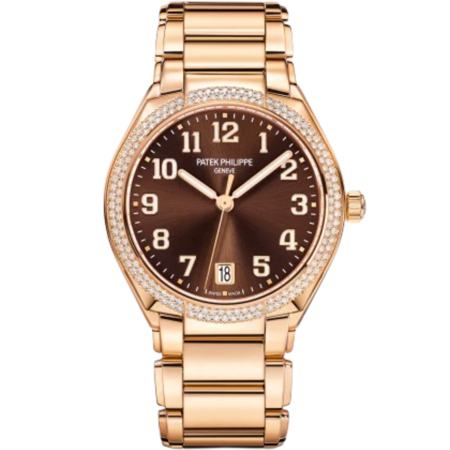 7300/1200R-001 Twenty~4 36mm Rose Gold Bracelet Brown Sunburst Dial Diamond-set Rose Gold Bezel