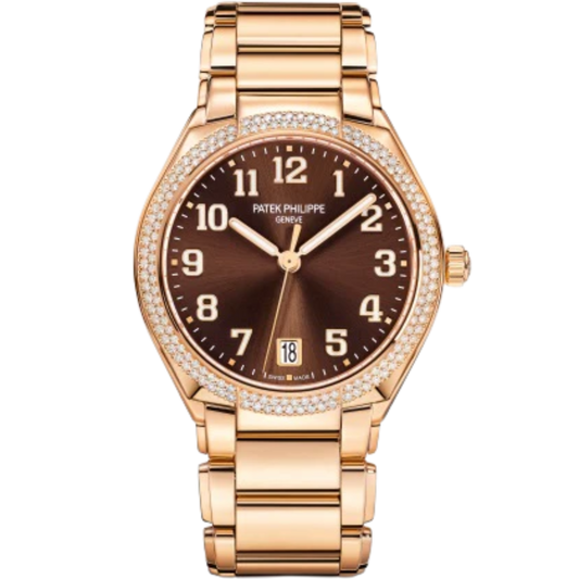 7300/1200R-001 Twenty~4 36mm Rose Gold Bracelet Brown Sunburst Dial Diamond-set Rose Gold Bezel