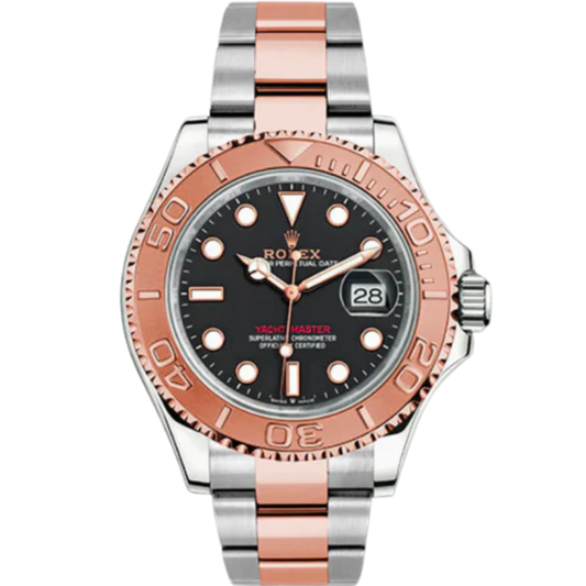 268621 37mm Yachtmaster Two-Tone Stainless Steel and Rose Gold Black Dial 2023