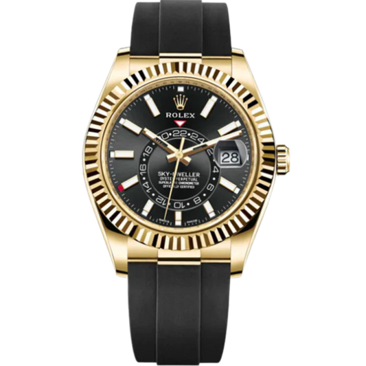 Rolex 42MM Skydweller Ref. 326238 Yellow Gold, Black Dial