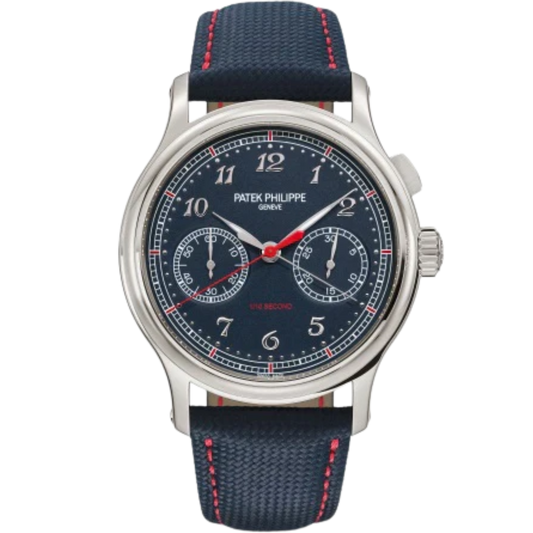 5470P-001 Grand Complications 41mm Navy Blue Embossed Calfskin Strap Varnished Blue Dial Platinum Bezel