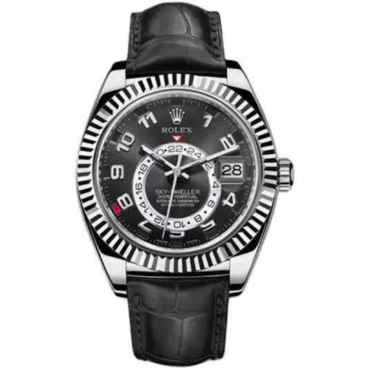 326139 White Gold Skydweller Black Dial