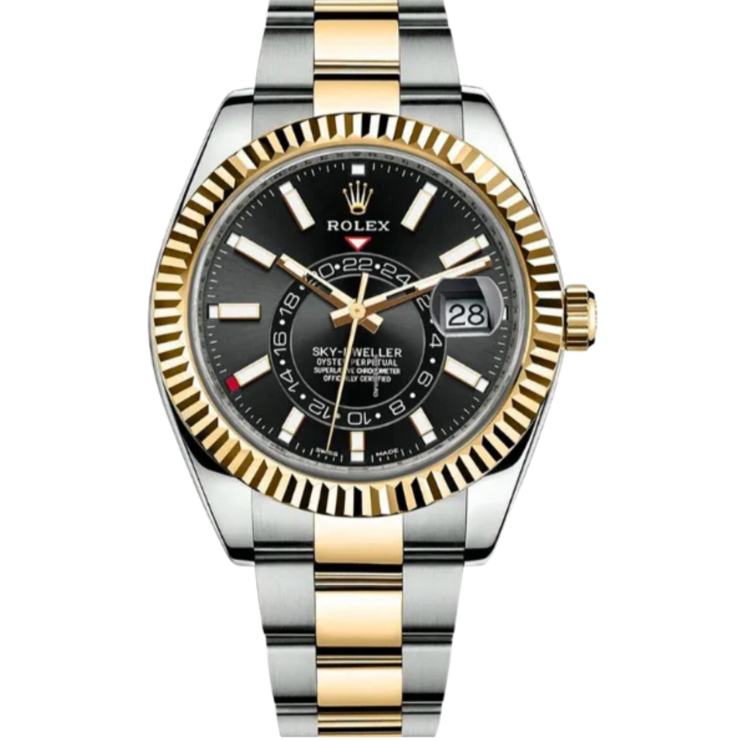 Sky-Dweller Two Tone Yellow Gold Black Dial on Oyster2018
