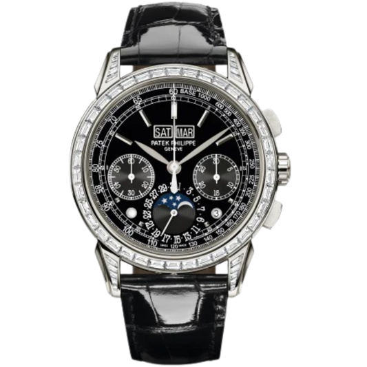 5271P Grand Complications 41mm Shiny Black Alligator Strap Lacquered Black Dial Diamond-set Platinum Bezel