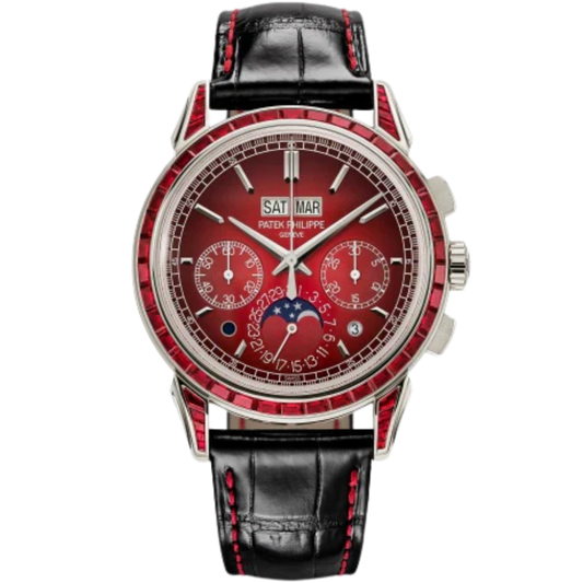 5271/12P Grand Complications 41mm Shiny Black Alligator Leather Strap Lacquered Red Gradient-Black Dial Ruby-set Platinum Bezel