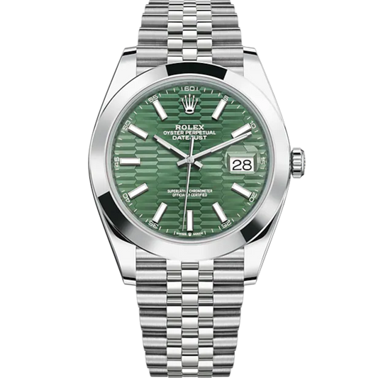 Datejust 41 41mm Jubilee Bracelet Oystersteel with Mint Green Fluted-Motif Dial Oystersteel Bezel