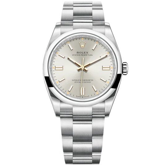Oyster Perpetual 36 36MM Oyster Bracelet Silver Dial Domed Bezel