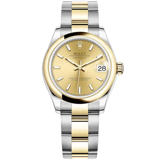 Datejust 31 31mm Oyster Bracelet Oystersteel and Yellow Gold with Champagne Colour Diamond-Set Dial with Yellow Gold Bezel