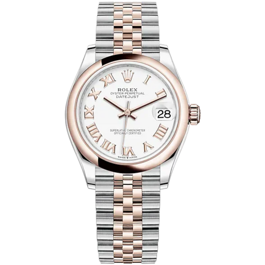 Datejust 31 31mm Jubilee Bracelet Oystersteel and Everose Gold with White Dial Everose Gold Bezel