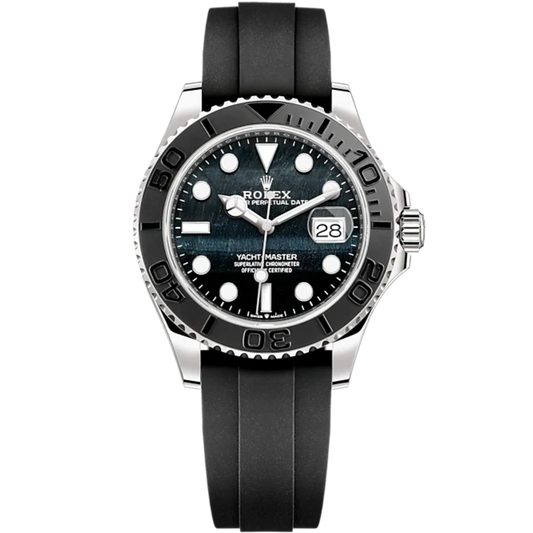 Yacht-Master 42 42mm Oysterflex Bracelet and 18 CT White Gold with Falcon's Eye Dial Bidirectional Rotatable Bezel