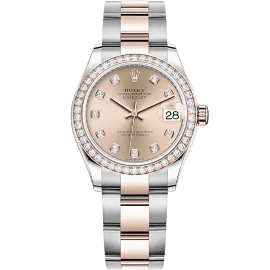 Datejust 31 31mm Oyster Bracelet Oystersteel and Everose Gold Rosé Colour Diamond-Set Dial Diamond-Set Bezel