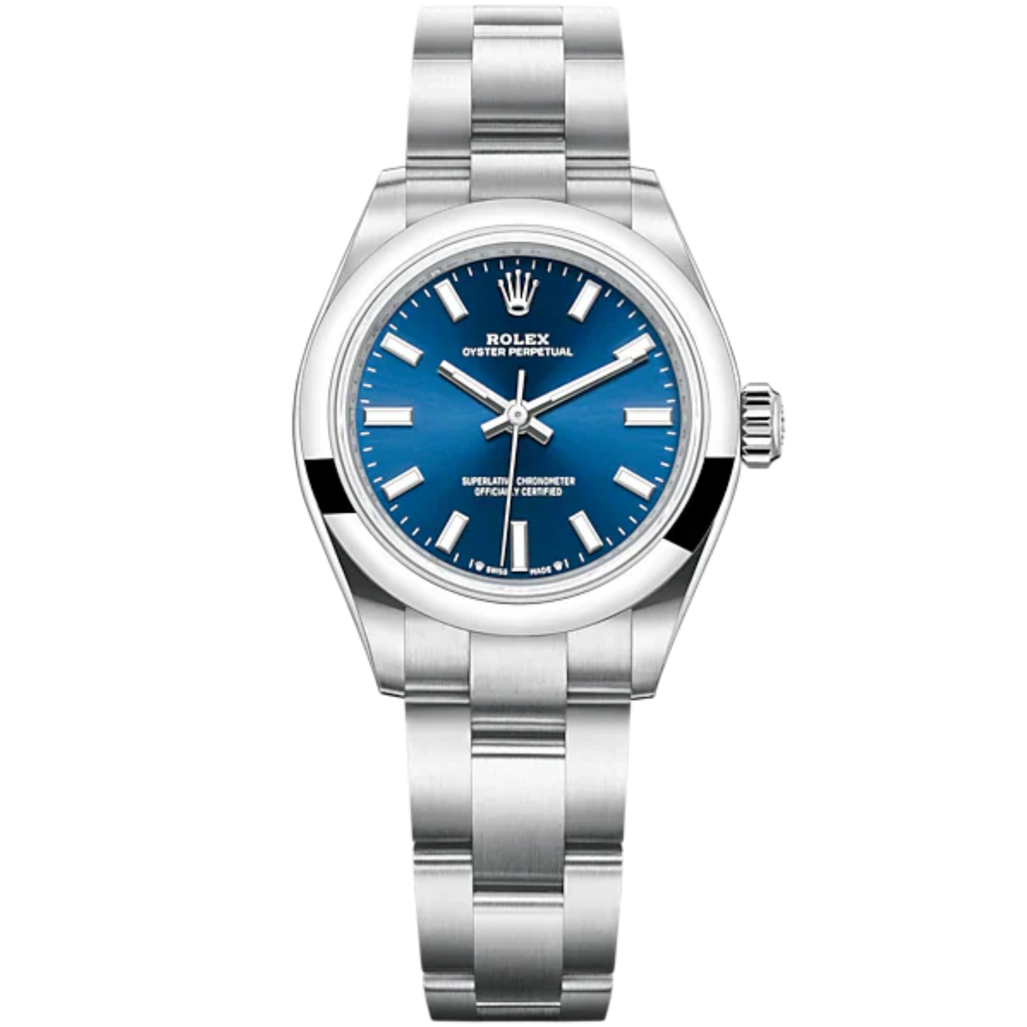Oyster Perpetual 28 28MM Oyster Bracelet Bright Blue Dial Domed Bezel