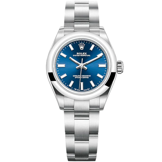 Oyster Perpetual 28 28MM Oyster Bracelet Bright Blue Dial Domed Bezel