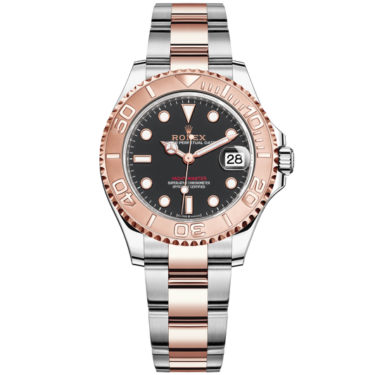Yacht-Master 37 37mm Oyster Bracelet Oystersteel and Everose Gold with Intense Black Dial Bidirectional Rotatable Bezel
