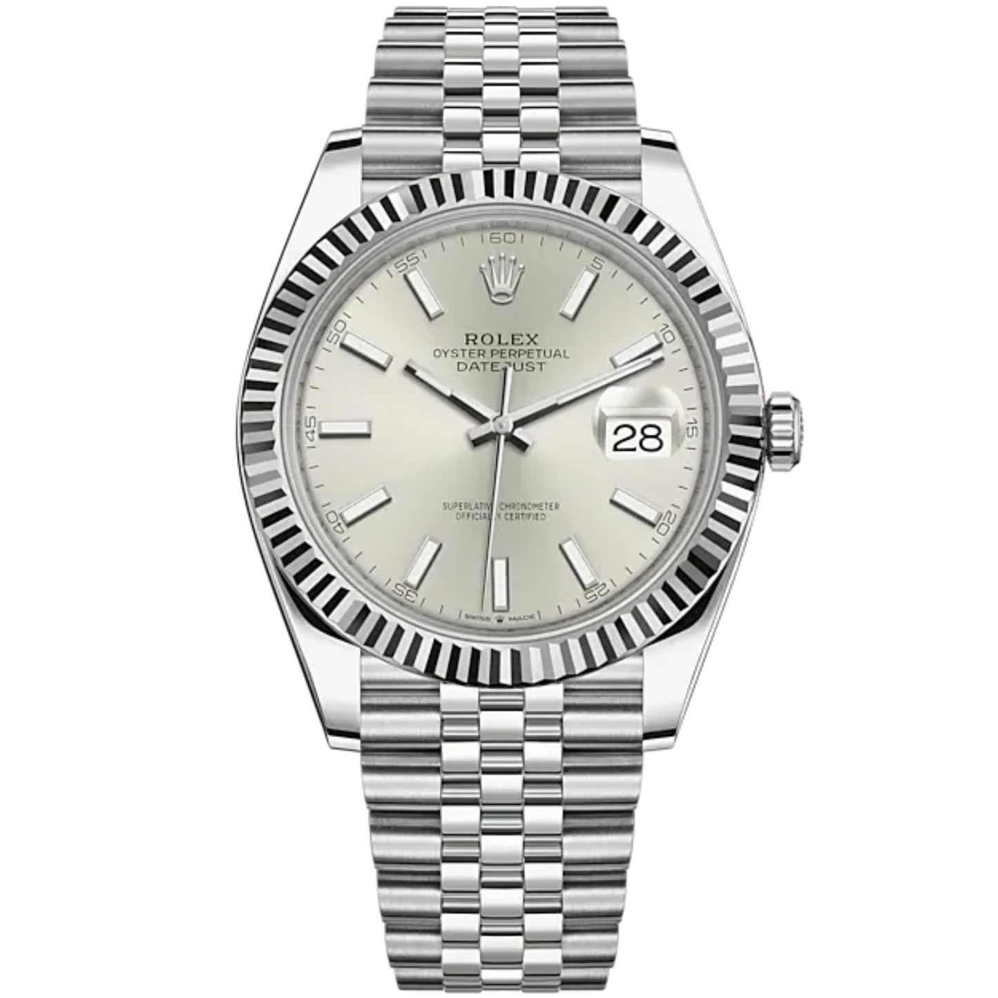 Rolex Datejust Ref. 126334 41MM Stainless Steel Silver Dial on Jubilee Fluted Bezel