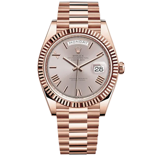 Rolex Day Date Ref. 228235 Rose Gold Sundust Roman Dial