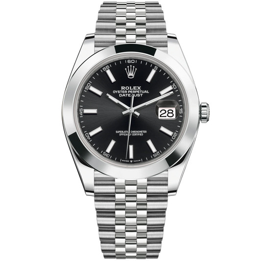 Rolex Datejust Ref. 126300 41MM Stainless Steel on Jubilee Black Dial Smooth Bezel