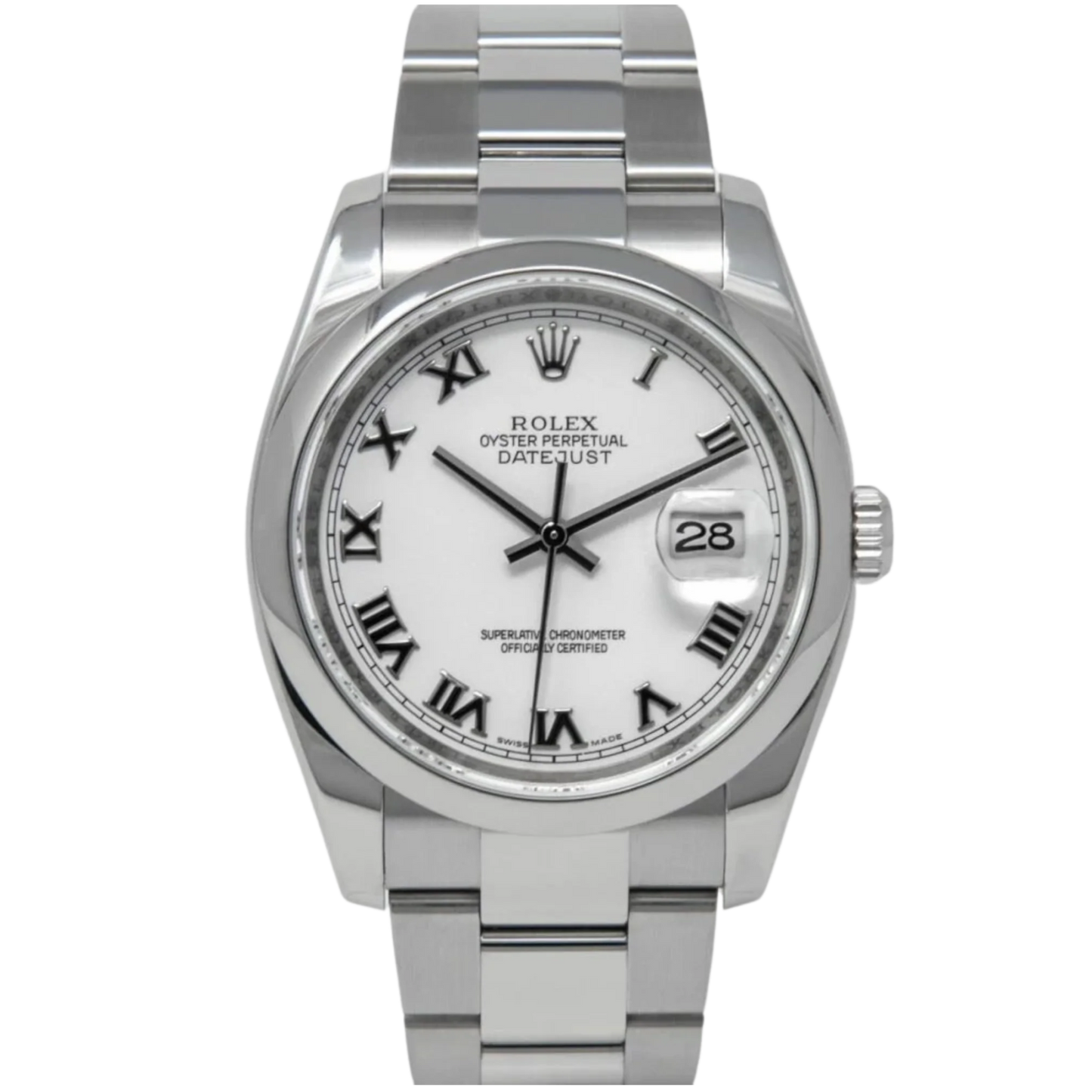 Rolex Datejust Ref. 116200 36MM Stainless Steel White Roman Dial