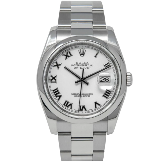 Rolex Datejust Ref. 116200 36MM Stainless Steel White Roman Dial