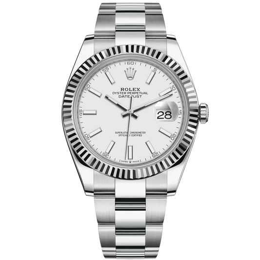 Rolex Datejust Ref. 126334 41MM Stainless Steel White Index Dial on Oyster Fluted Bezel