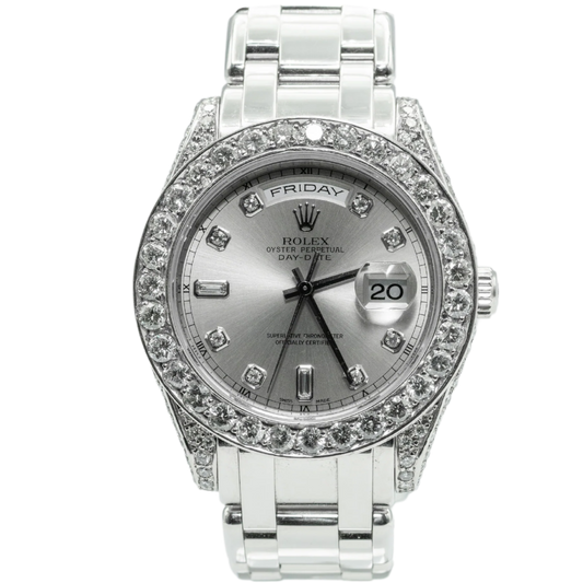 Rolex Pearl Master Ref. 18946 39MM Platinum Silver Diamond Dial