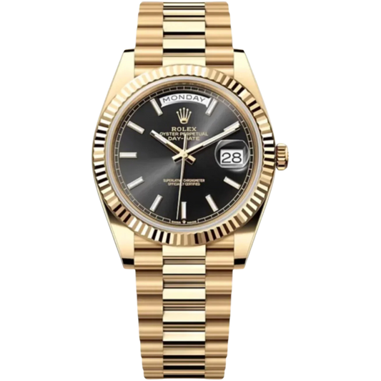 Rolex Day-Date Ref. 228238 Yellow Gold Black Stick Dial