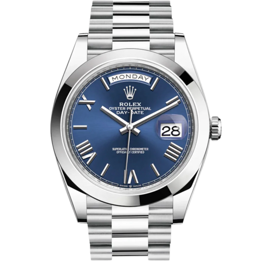 Rolex Day Date Ref. 228206 Dark Blue Roman Dial Platinum