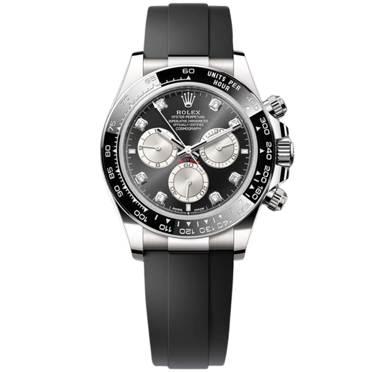 Rolex Daytona Ref. 126519LNG White Gold on Oysterflex with Black Diamond Dial