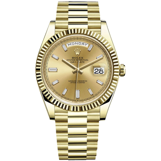 Rolex Day DateRef. 228238 Yellow Gold Champagne Baguette Dial