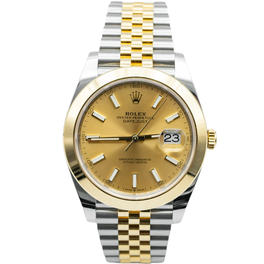 Rolex DateJust Ref. 126303 Two Tone 41mm Steel & Rose Gold Champagne Dial