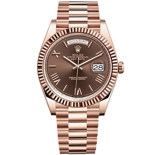 Rolex Day Date Ref. 228235 Rose Gold Chocolate Roman Dial
